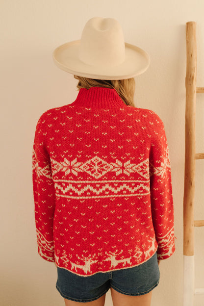 THE SNOWFLAKE SWEATER IN RED