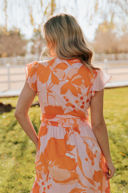 THE LENIRA BUTTON DOWN MAXI DRESS IN PINK