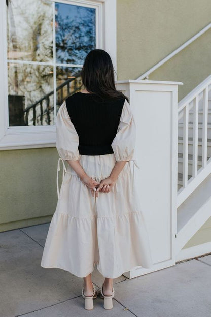 THE KAYSEN KNIT SWEATER DRESS IN IVORY