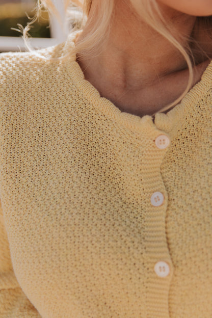 THE KENZIE KNIT CARDIGAN IN BUTTER