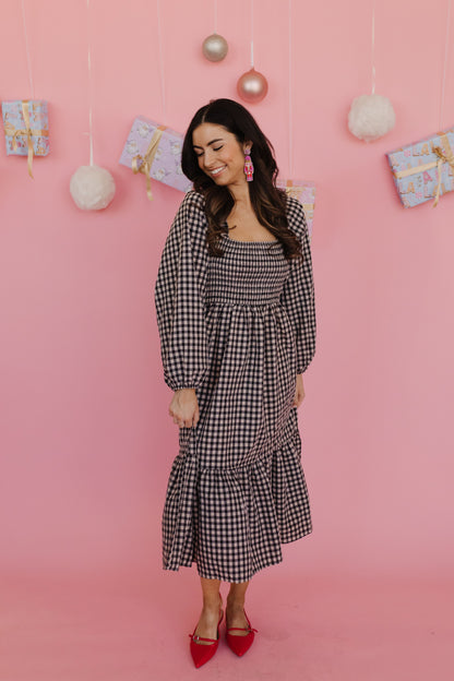 THE LILA GINGHAM DRESS IN BLACK