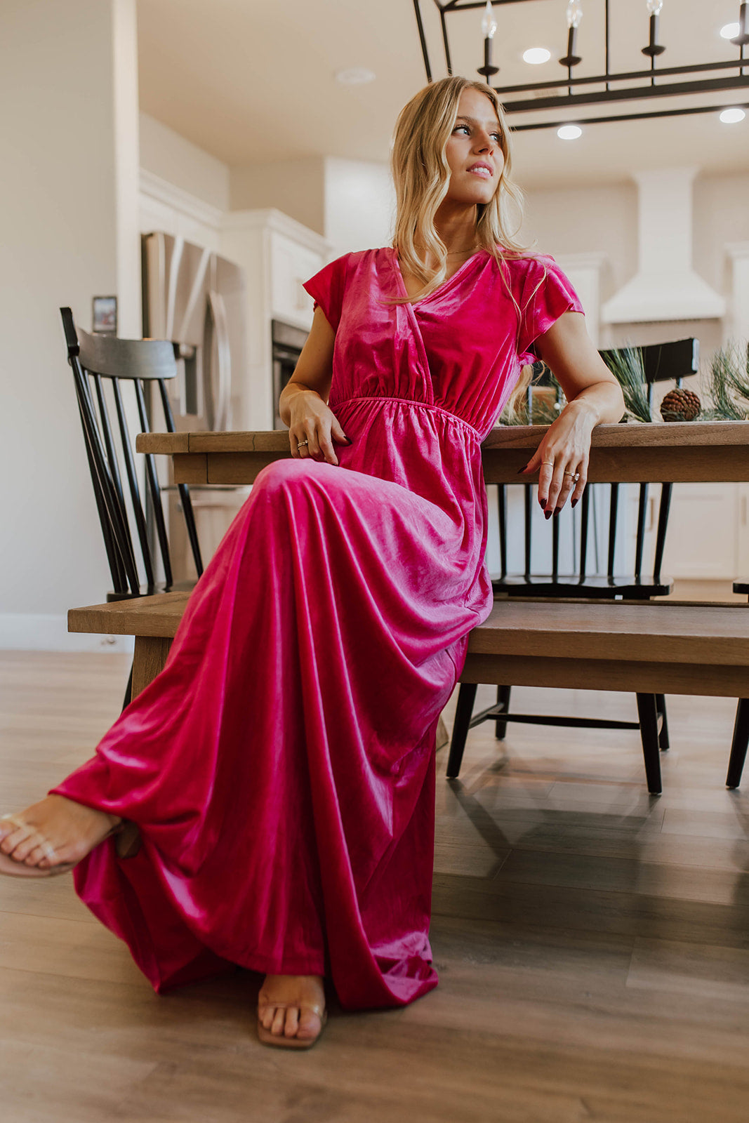 Fuschia 2025 velvet dress