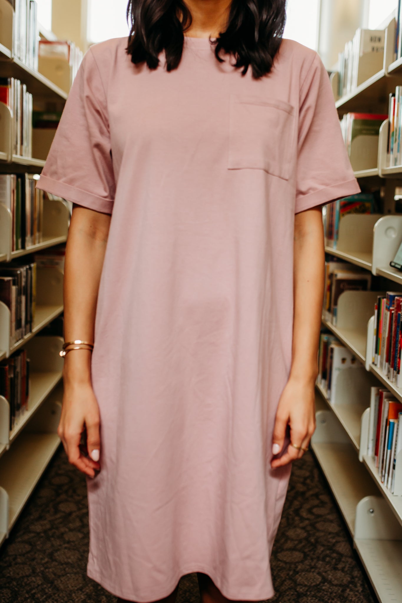 Dusty pink t outlet shirt dress