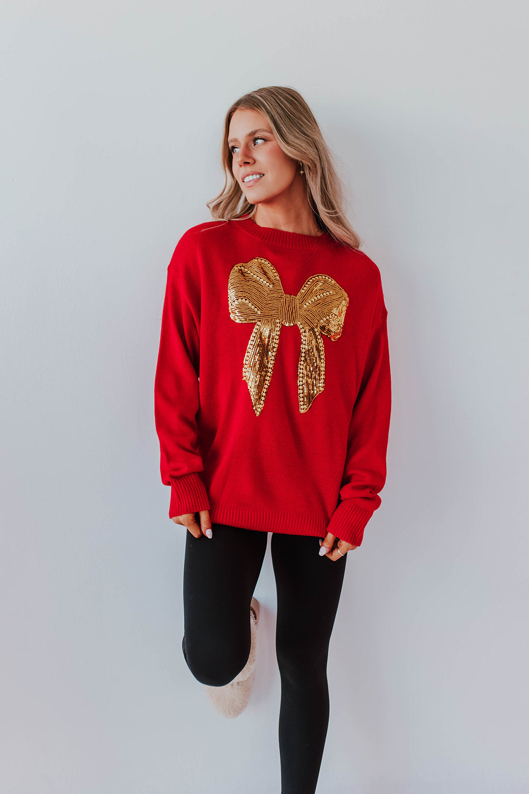 Central Park Snow Tunic Sweater In Red • Impressions Online Boutique
