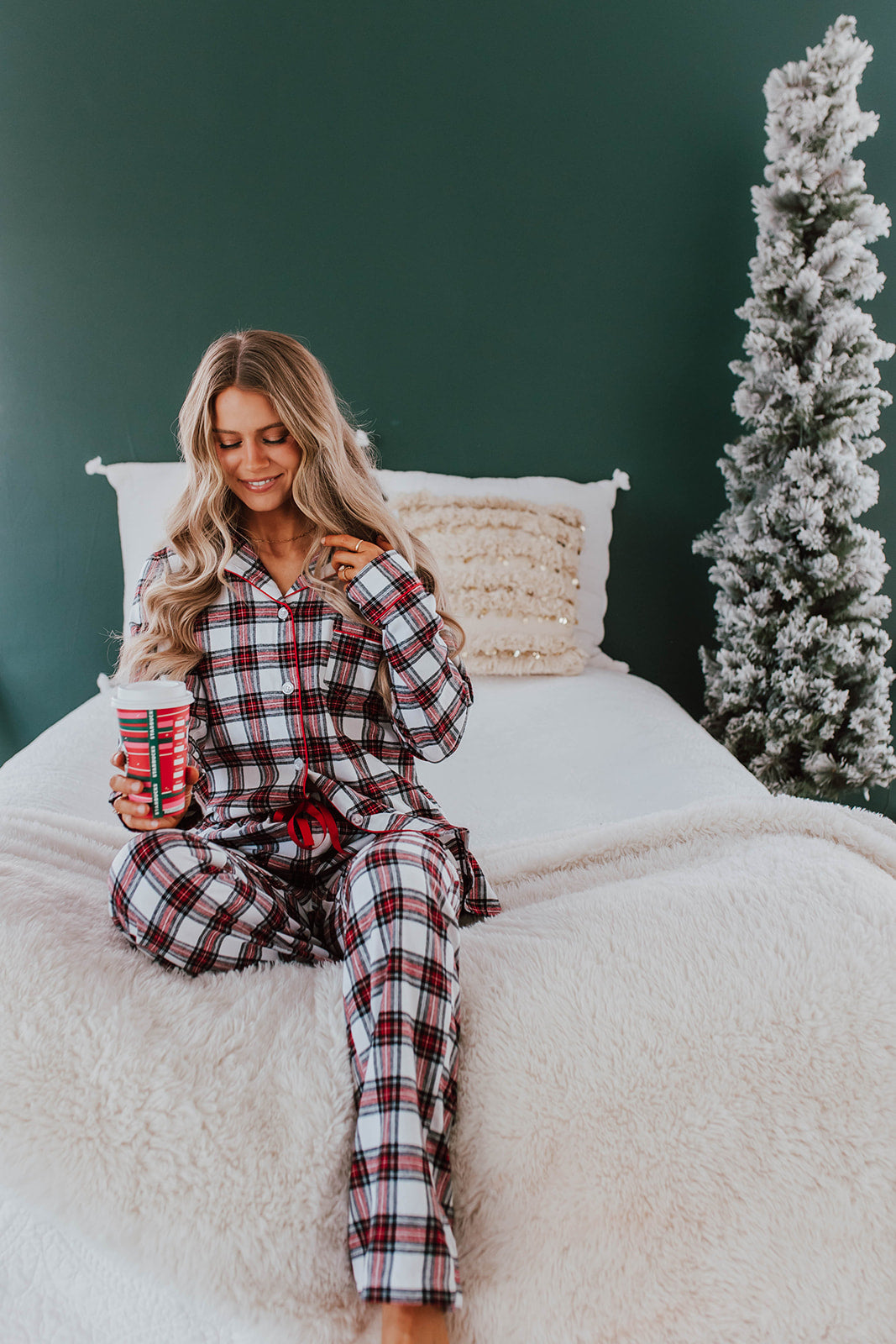 THE FIRESIDE FLANNEL PAJAMAS Pink RED IN Desert PLAID –
