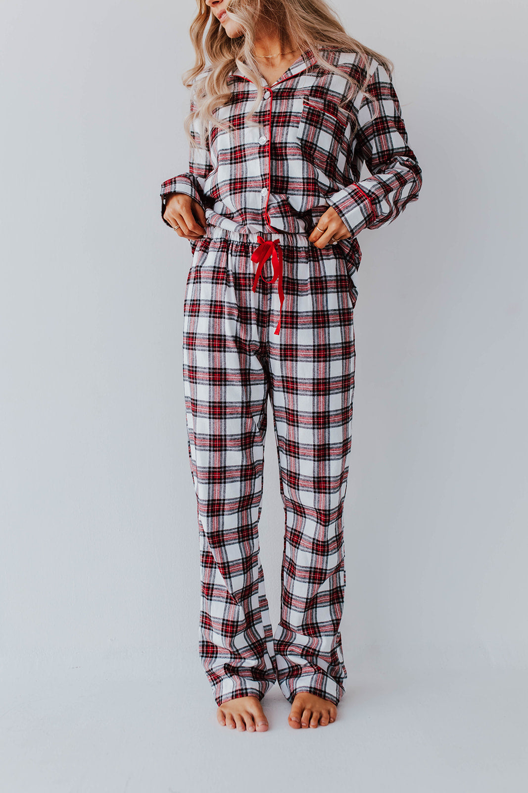 THE FIRESIDE FLANNEL PAJAMAS RED PLAID Desert IN Pink –