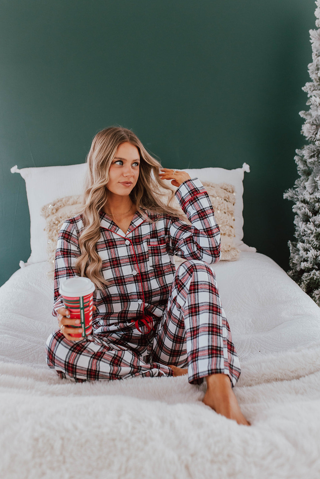 THE – PLAID FIRESIDE PAJAMAS IN FLANNEL RED Pink Desert