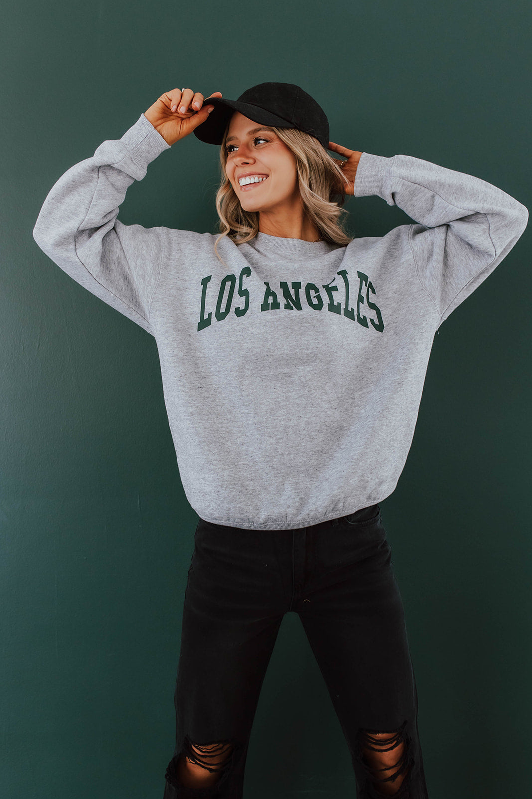 THE L.A. SWEATSHIRT IN HEATHER GREY Pink Desert