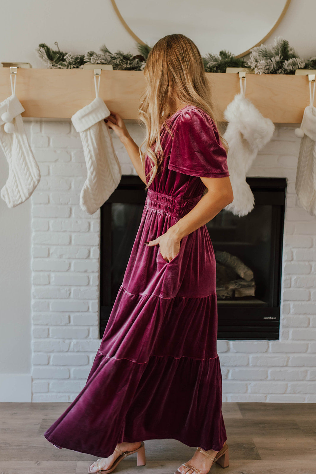 Rose velvet hot sale dress