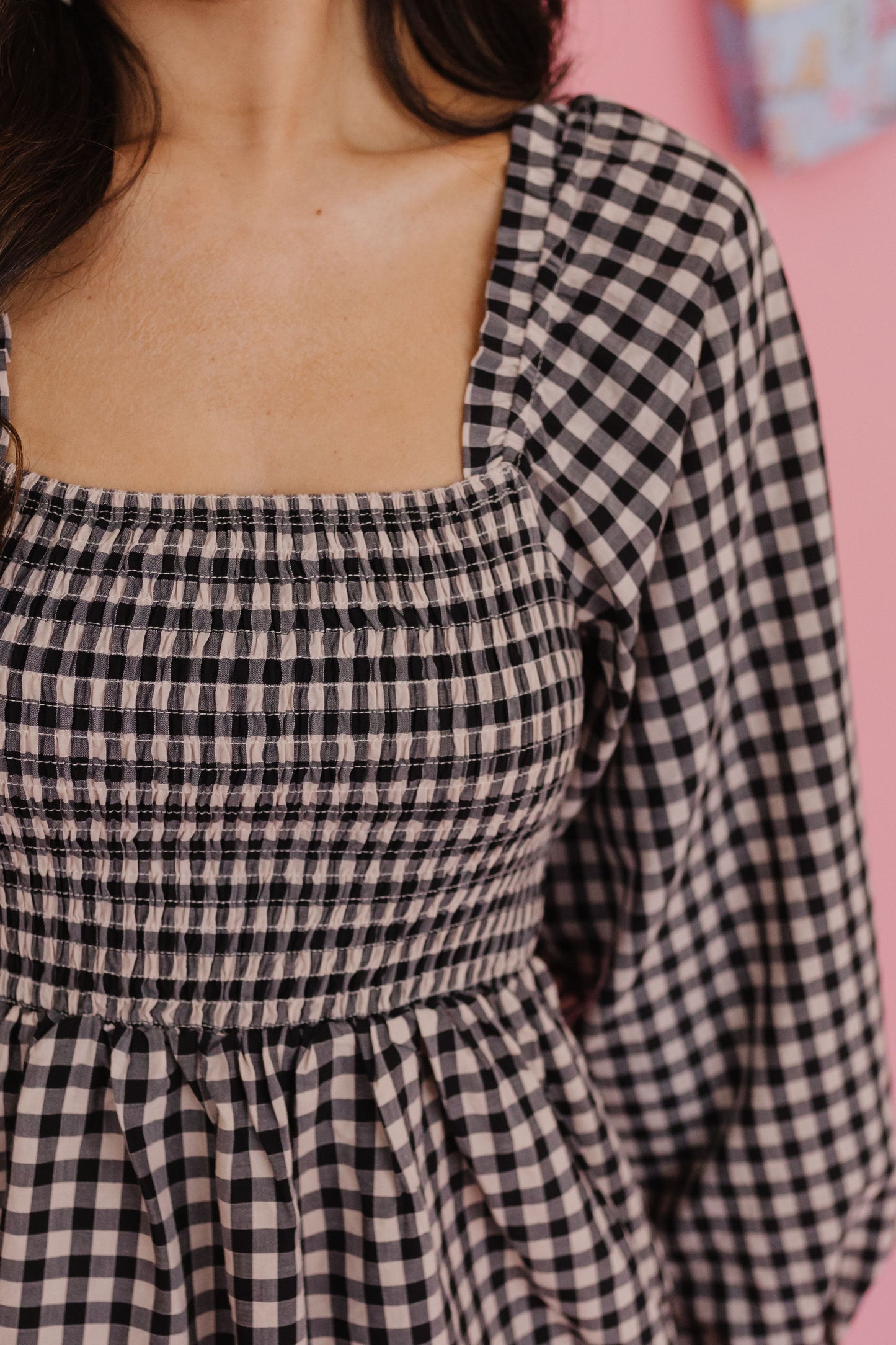 THE LILA GINGHAM DRESS IN BLACK