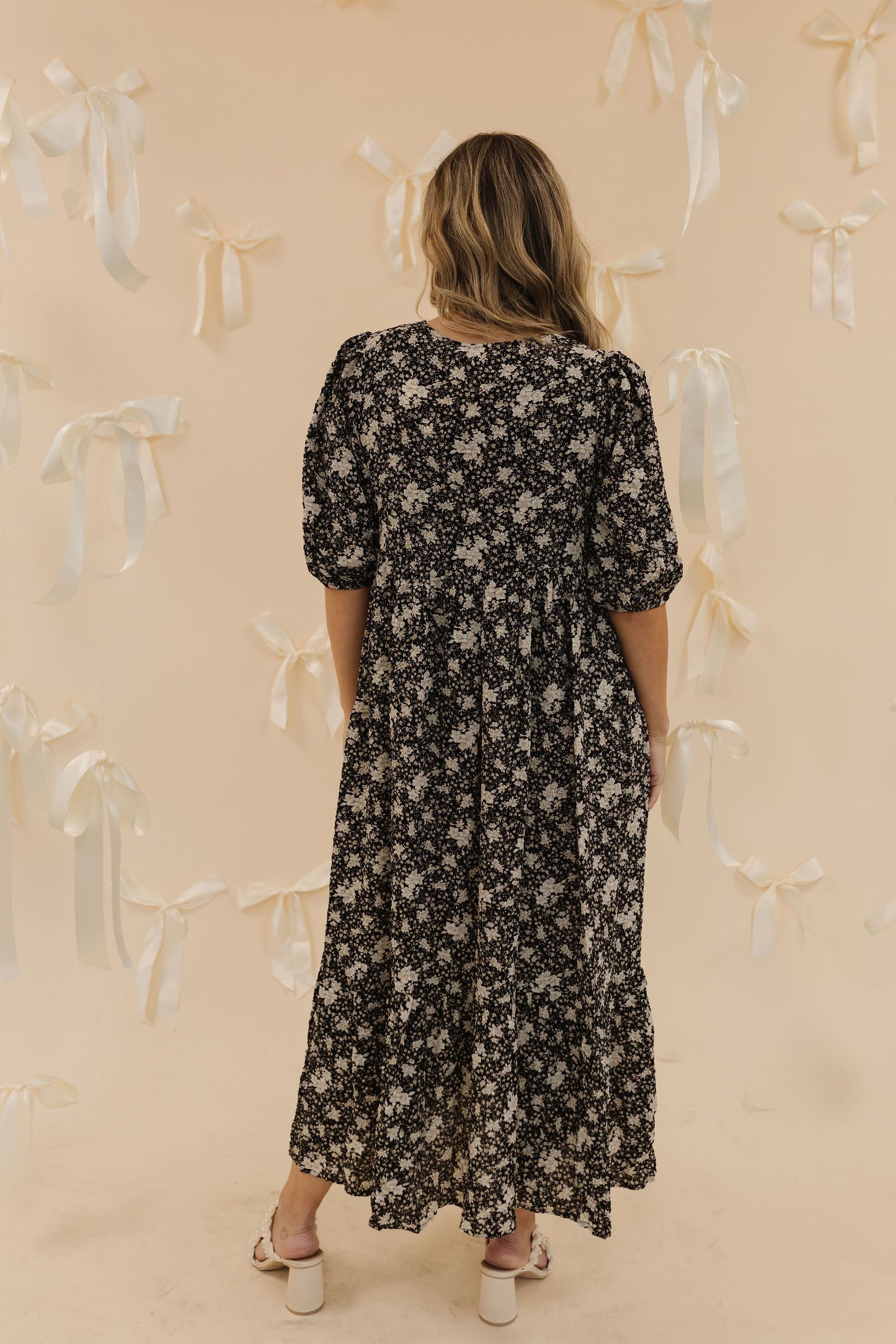 THE GREER FLORAL MAXI DRESS IN BLACK