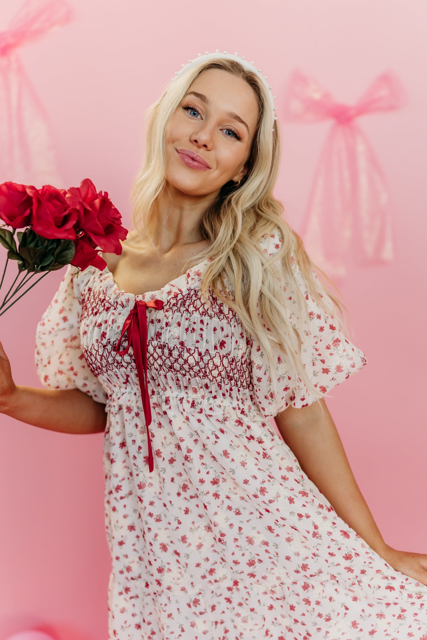 THE REAGAN FLORAL PRINT MAXI DRESS IN RED