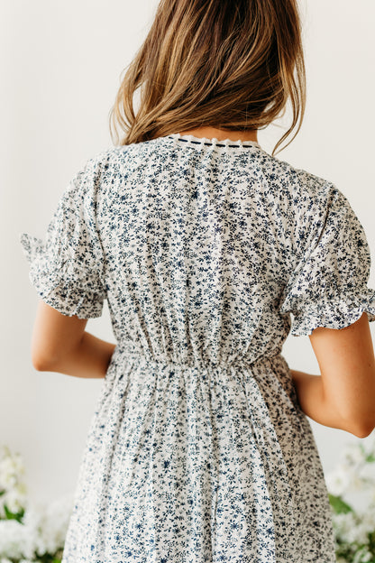 THE IVORY DRESS IN NAVY FLORAL