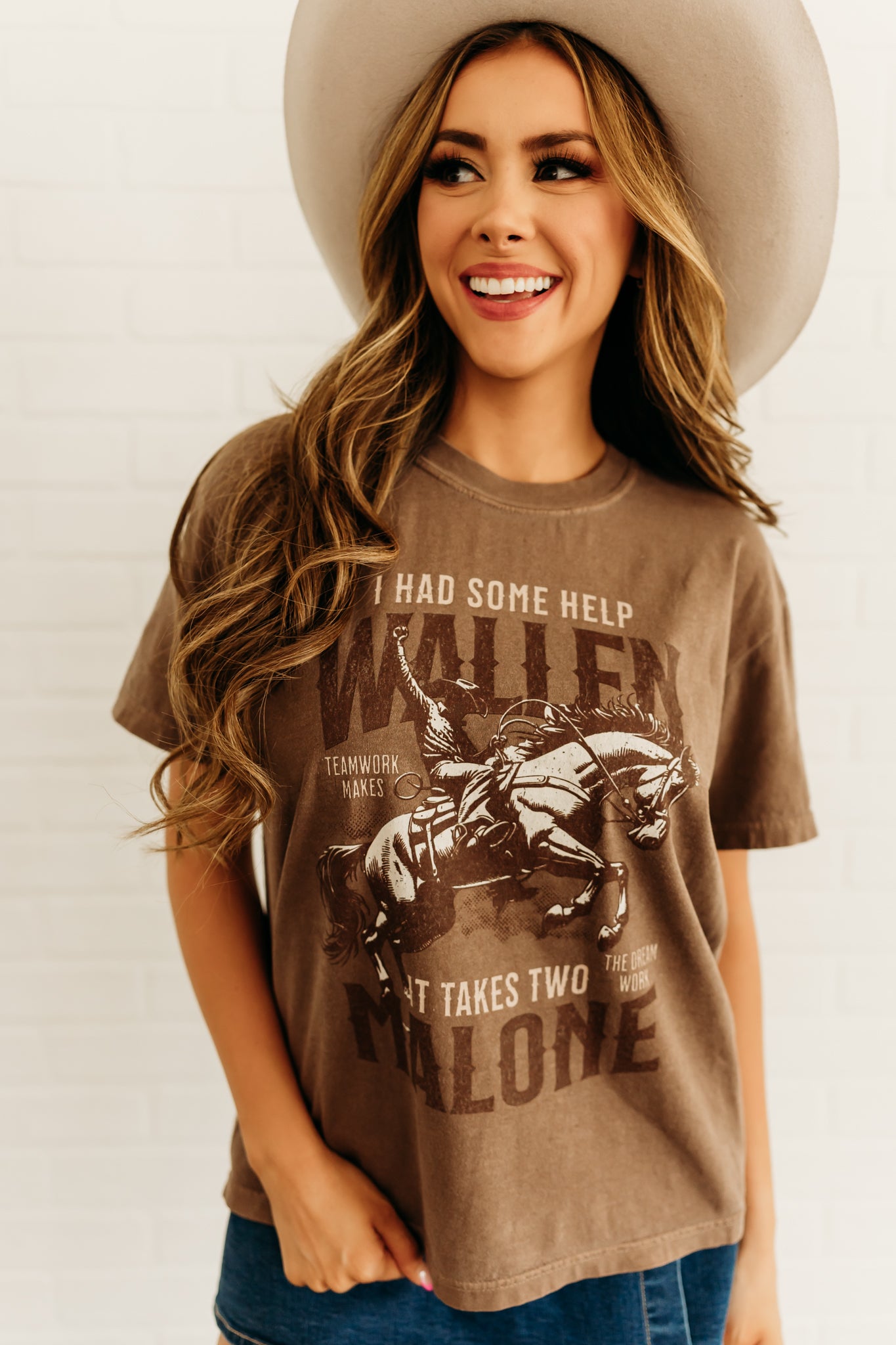 THE WALLEN COWBOY TEE IN ESPRESSO