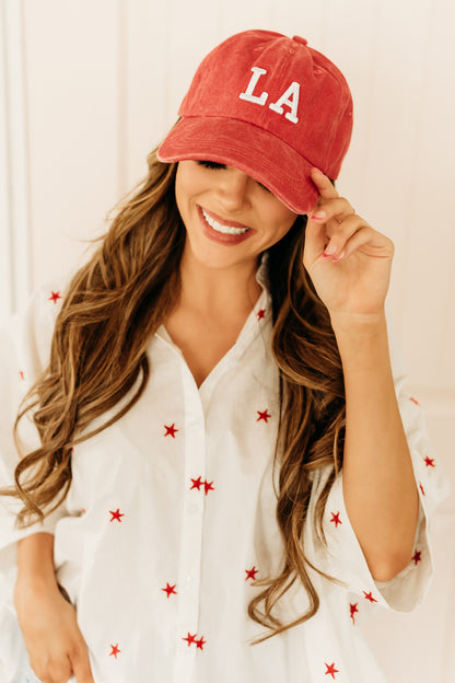 THE LOS ANGELES BASEBALL HAT IN RED