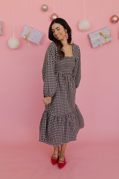 THE LILA GINGHAM DRESS IN BLACK