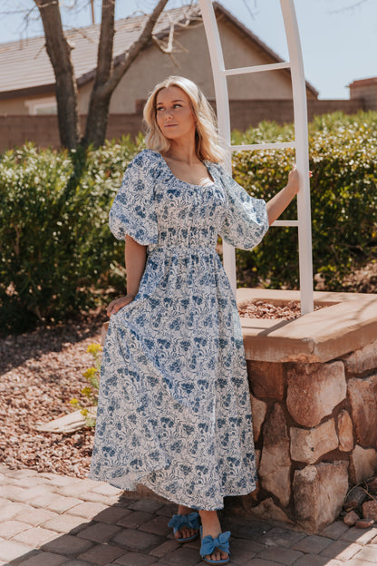 THE LOUISA MAXI DRESS IN LIGHT BLUE