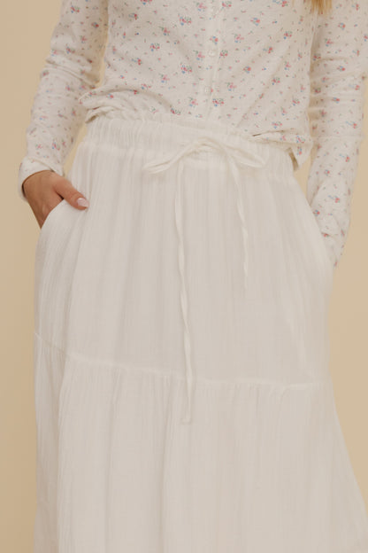 THE RAIN MAXI SKIRT IN WHITE