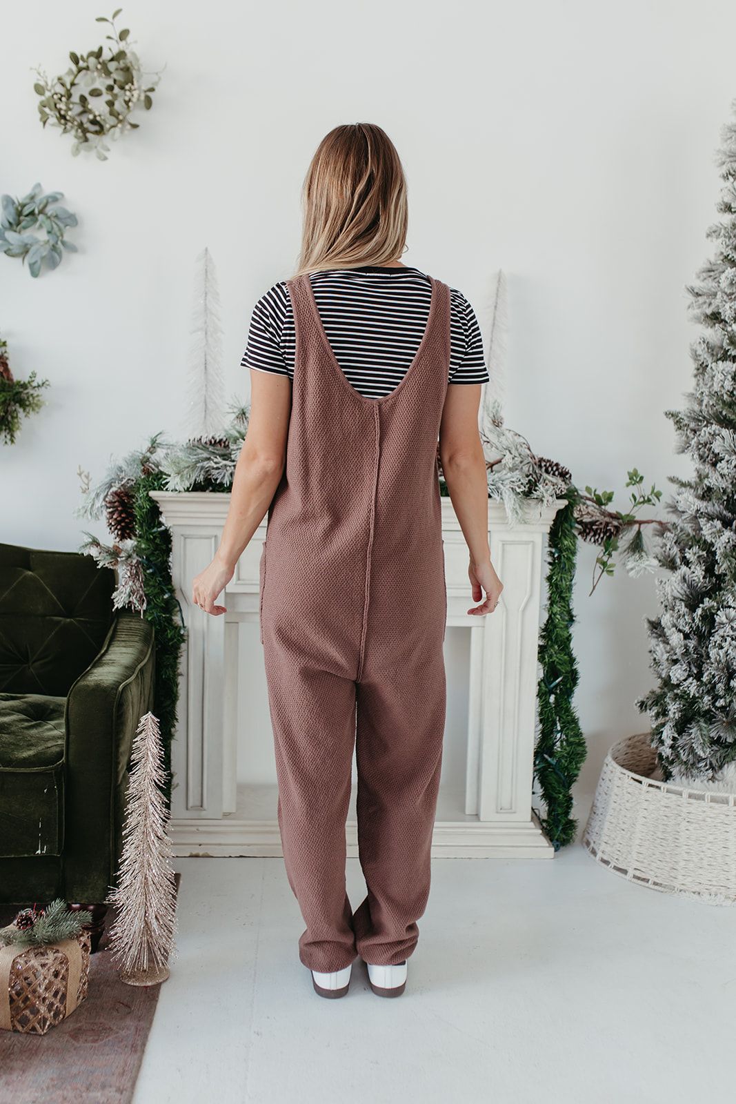 THE HARTLEY SWEATER JUMPSUIT IN BROWN