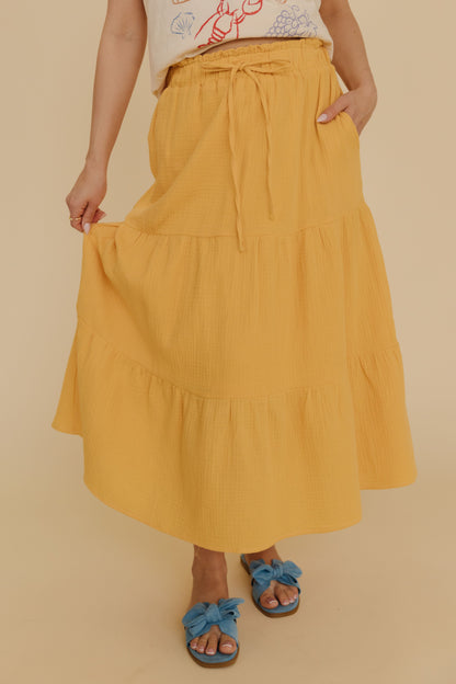 THE RAIN MAXI SKIRT IN YELLOW