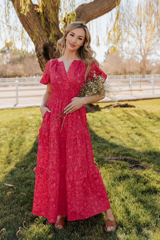 THE PALMER POPLIN DRESS IN PINK FLORAL