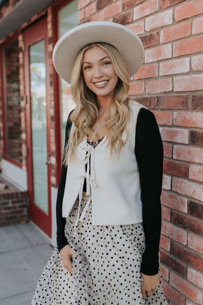 THE PATSY POLKA DOT MIDI SKIRT IN IVORY