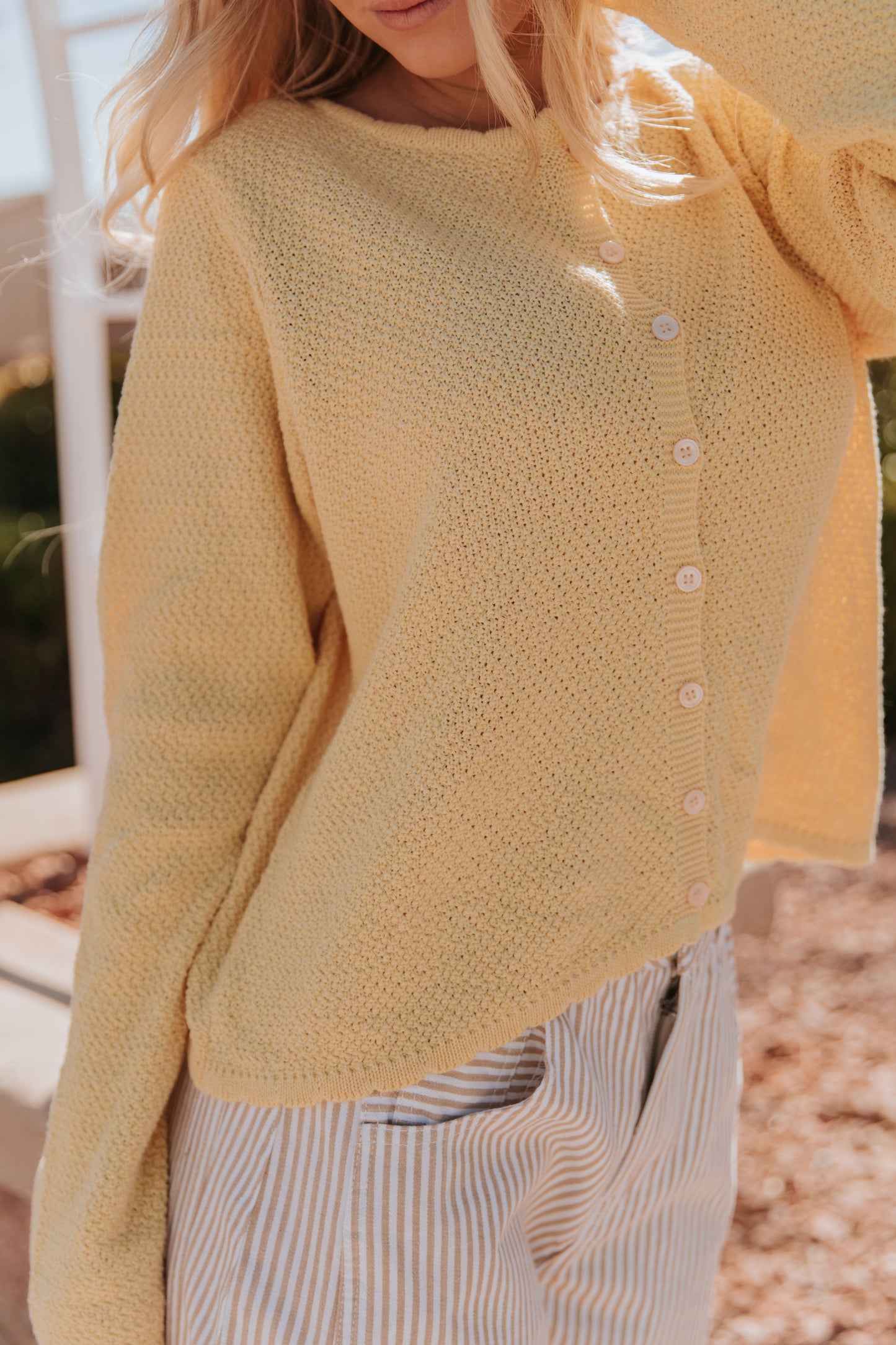 THE KENZIE KNIT CARDIGAN IN BUTTER