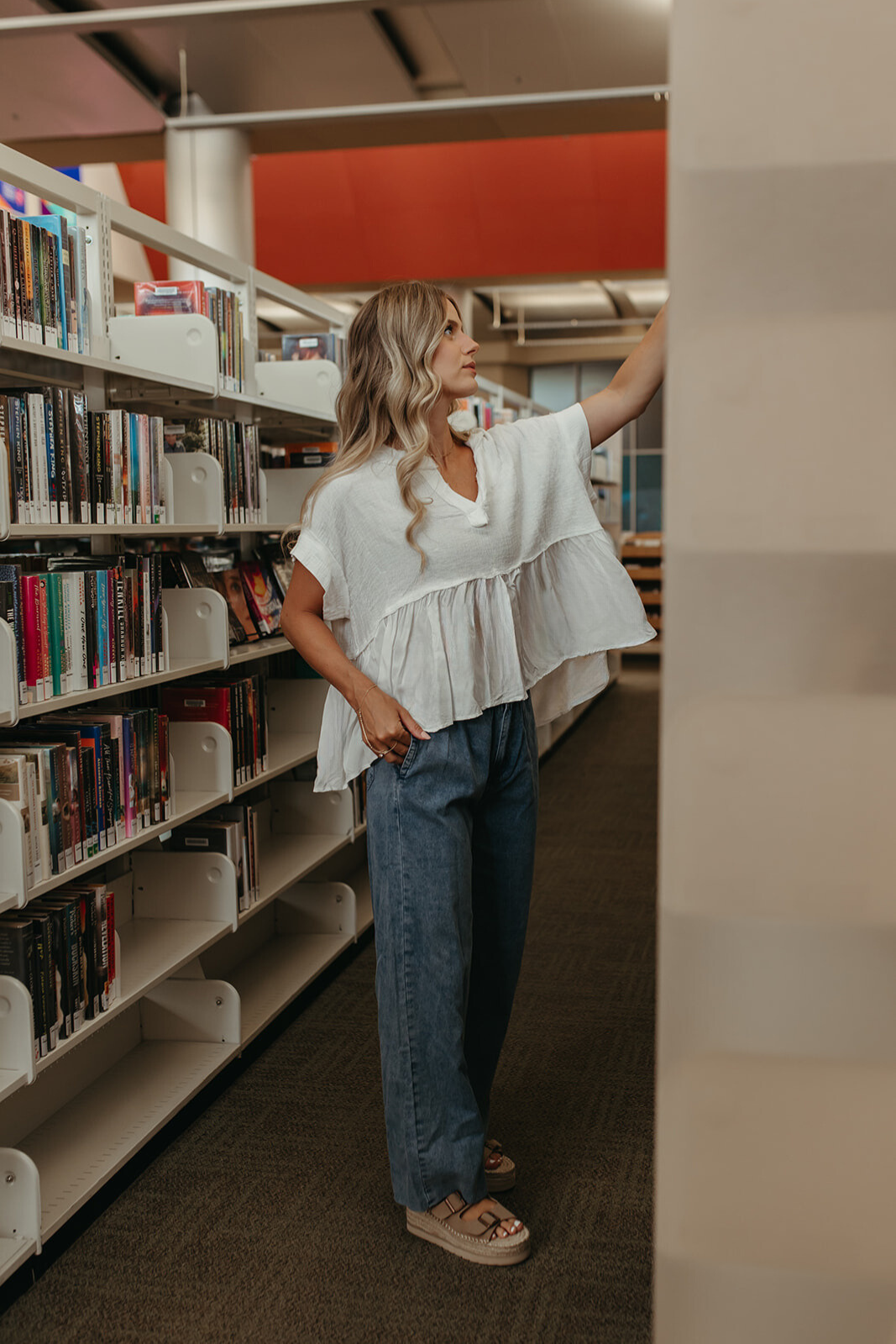 THE RENEE RUFFLE HEM TUNIC IN OFF WHITE