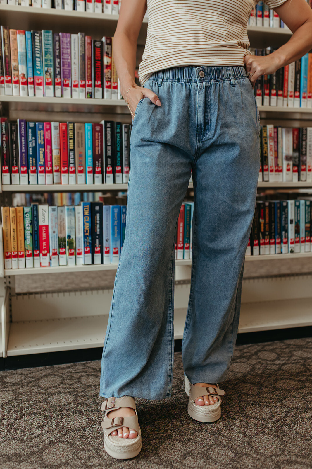 THE RACHEL WIDE LEG PANTS IN WASHED DENIM