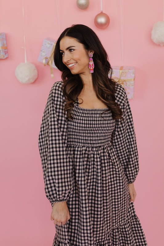 THE LILA GINGHAM DRESS IN BLACK