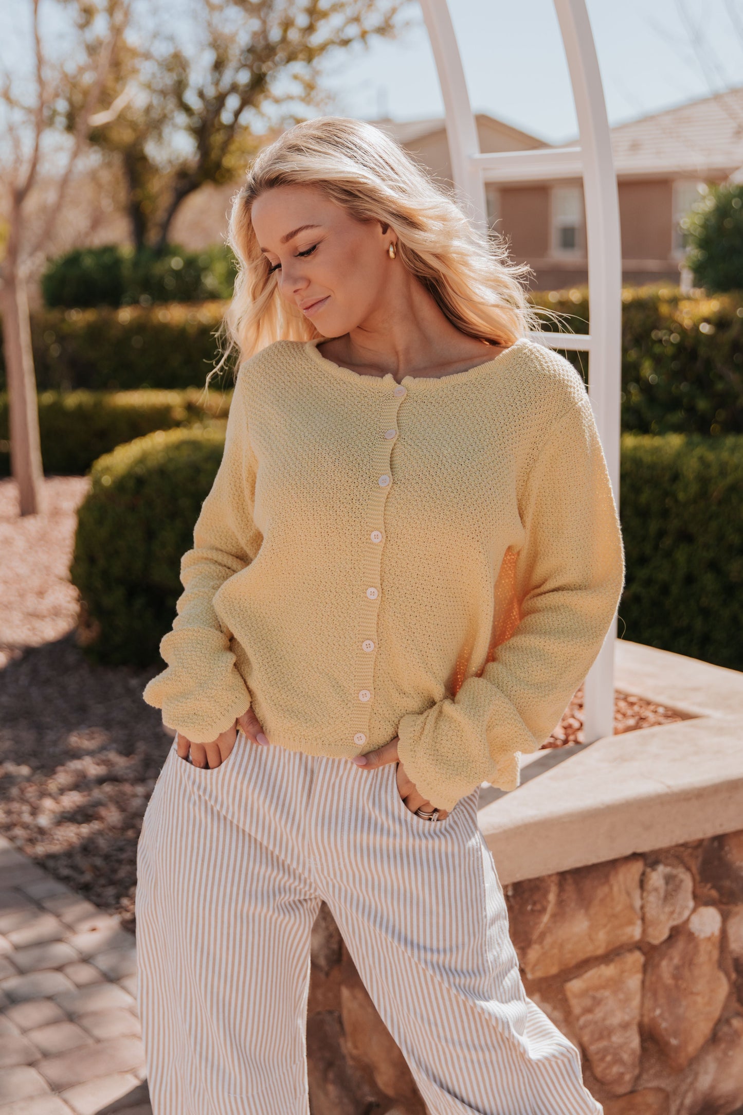 THE KENZIE KNIT CARDIGAN IN BUTTER