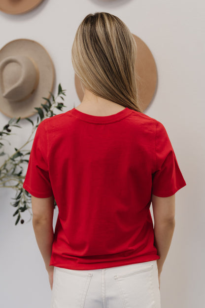 THE CAMI CLASSIC BOXY TEE IN CHERRY