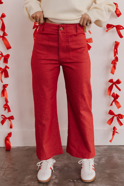 THE CARTER CROPPED SUMMER PANTS IN RASPBERRY