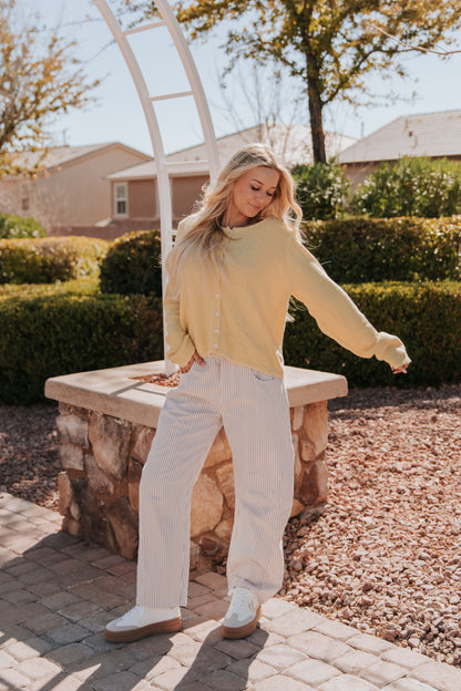 THE KENZIE KNIT CARDIGAN IN BUTTER