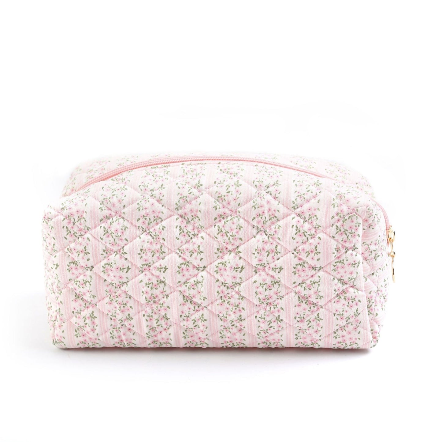 THE QUILTED FLORAL COSMETIC BAG