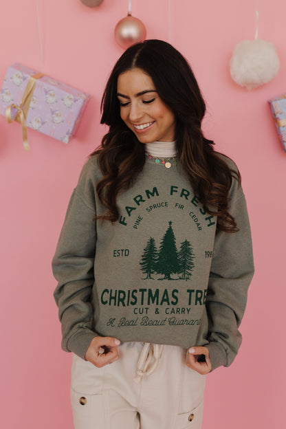 THE CHRISTMAS TREE FARM PULLOVER IN GREEN