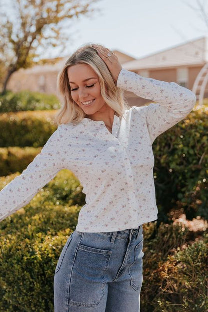 THE EMERY FLORAL CARDIGAN IN WHITE