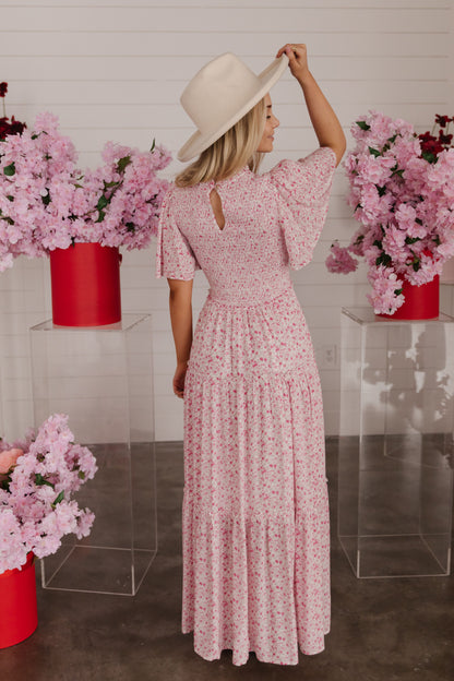 THE PRISILA FLORAL MAXI DRESS IN PINK