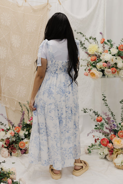 THE BLOSSOM TIERED DRESS IN BLUE FLORAL