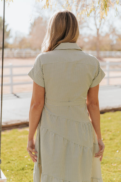 THE GRAE GRID MAXI DRESS IN BLACK