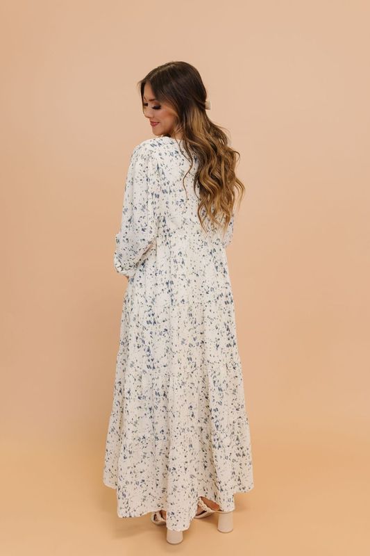 THE THEA TIERED MAXI DRESS IN CORNFLOWER