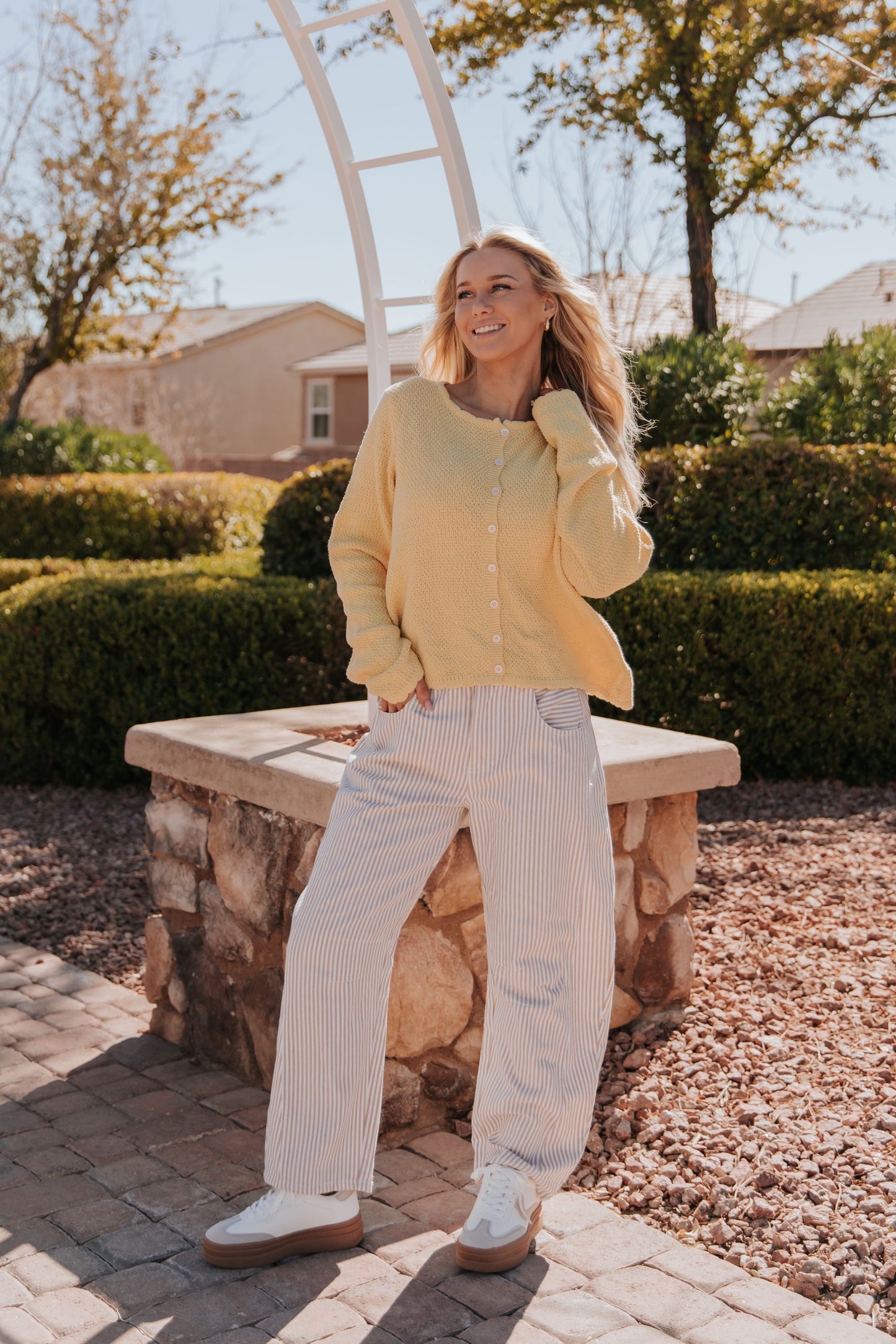 THE KENZIE KNIT CARDIGAN IN BUTTER