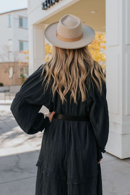 THE SWANN SOLID MAXI DRESS IN CHARCOAL