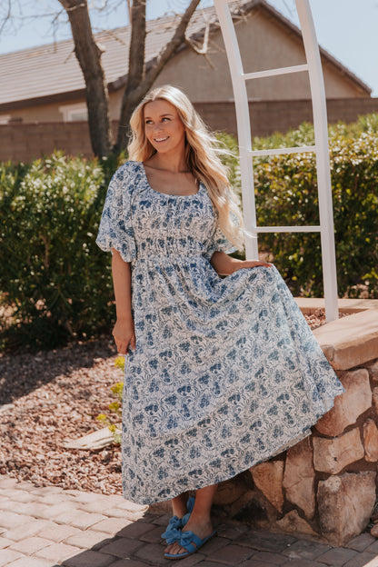 THE LOUISA MAXI DRESS IN LIGHT BLUE