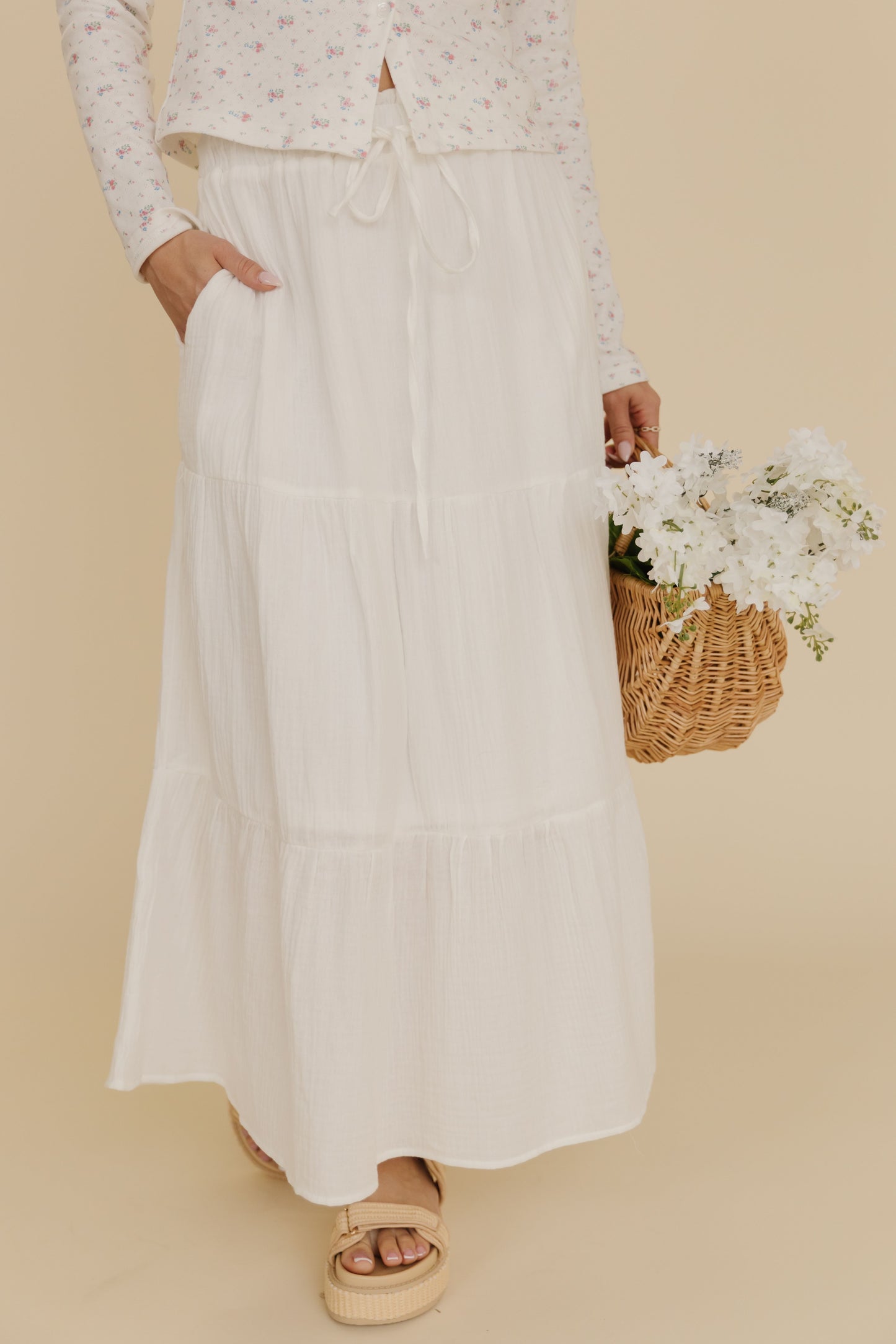 THE RAIN MAXI SKIRT IN WHITE