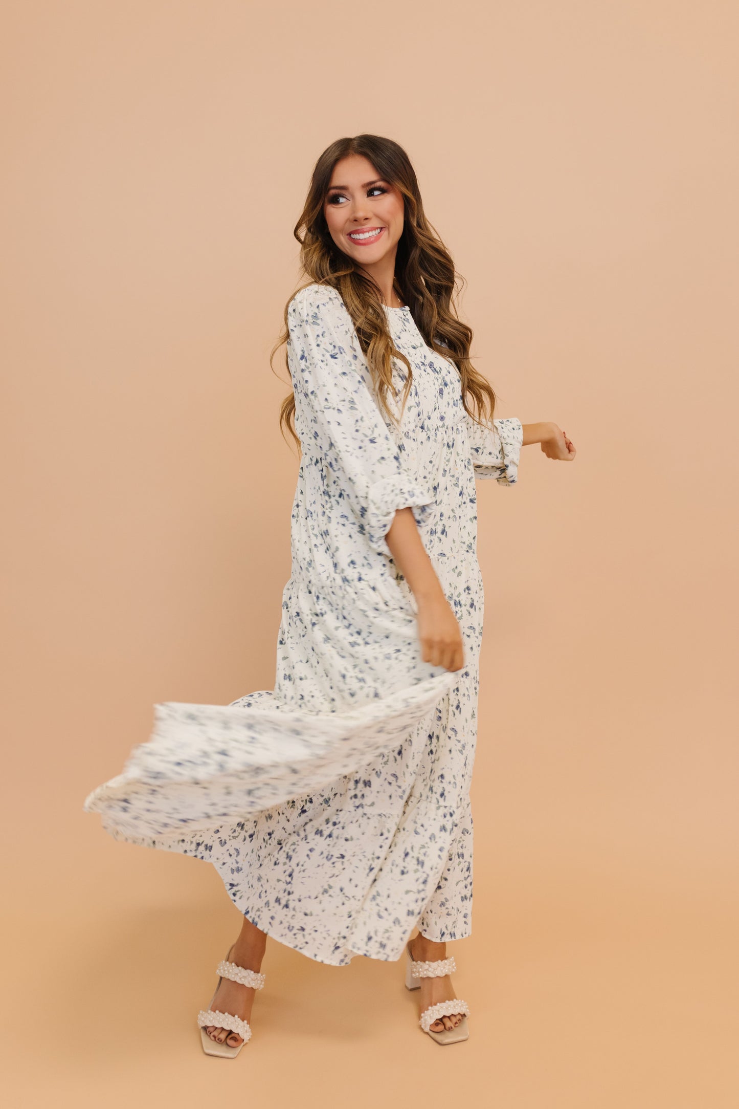 THE THEA TIERED MAXI DRESS IN CORNFLOWER