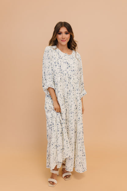 THE THEA TIERED MAXI DRESS IN CORNFLOWER