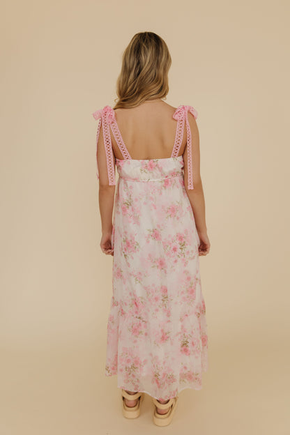 THE CIANA CROCHET MAXI DRESS IN PINK