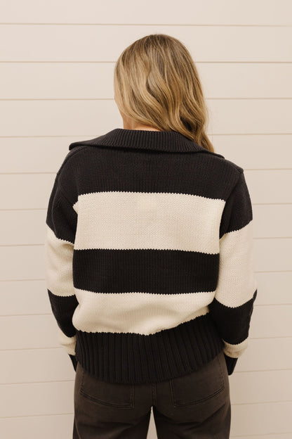 THE OLLIE POLO SWEATER IN BLACK