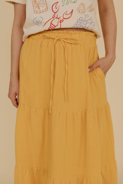 THE RAIN MAXI SKIRT IN YELLOW